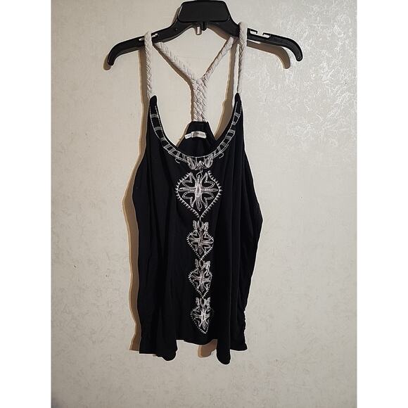 Maurices Plus Size 2 Womens Razorback Tank Embroidered Black - Picture 1 of 9